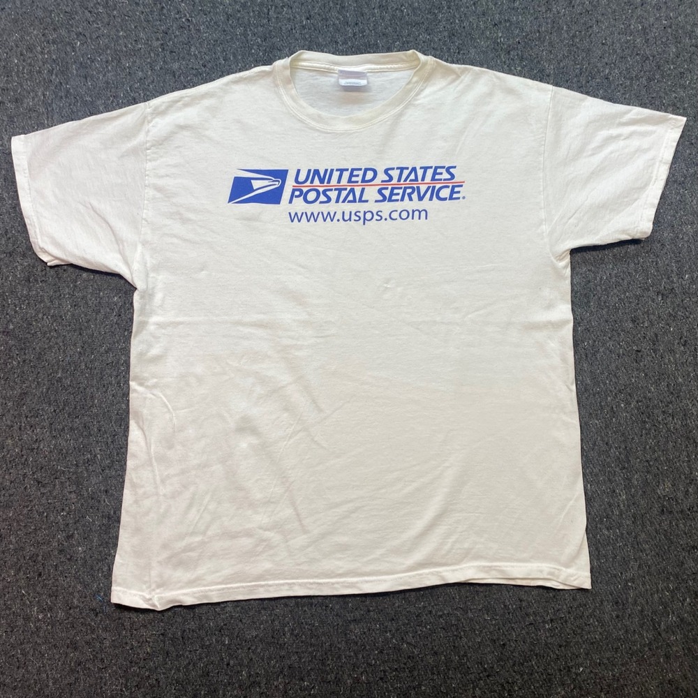 USPS United States Postal Service Shirt Sz XL Mens White Streetwear Graphic Logo